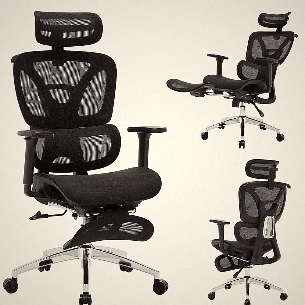 Ergonomic High Back Mesh Reclining Office Chair with Footrest, Dynamic Lumbar...