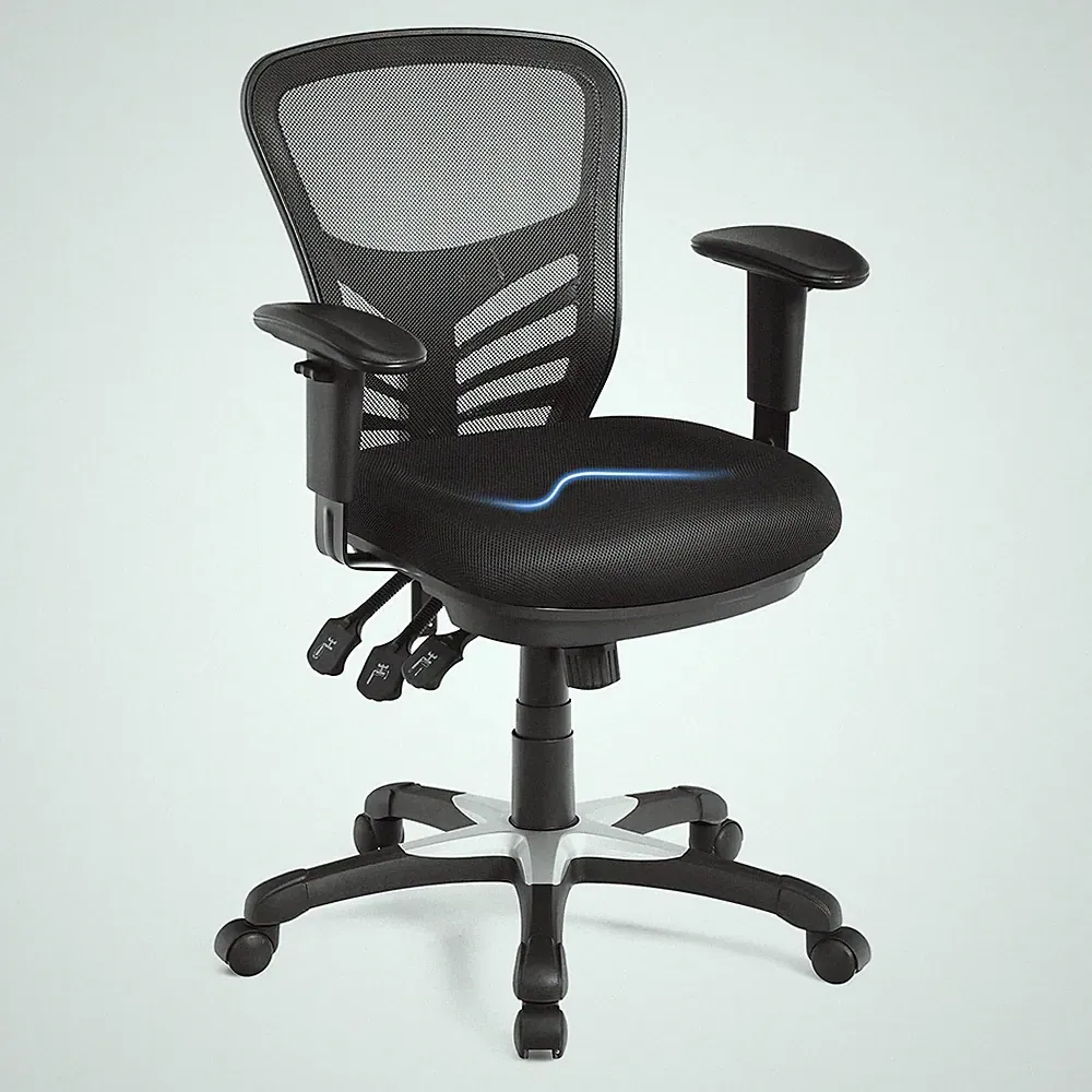 Ergonomic Mesh Office Chair, Mid-Back Managers Chair, Reclining Desk Chair w/...