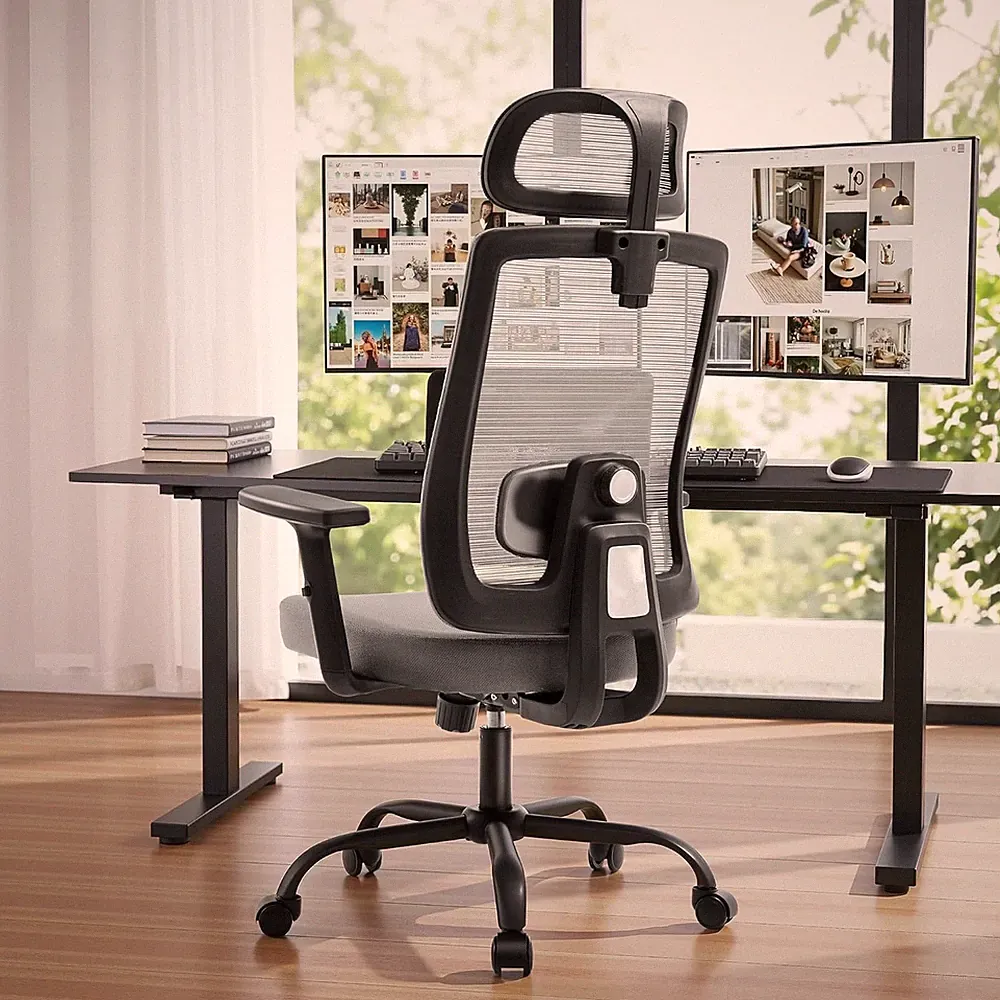 High Back Ergonomic Office Chair with Headrest & Lumbar Support, 330Lbs Capacity