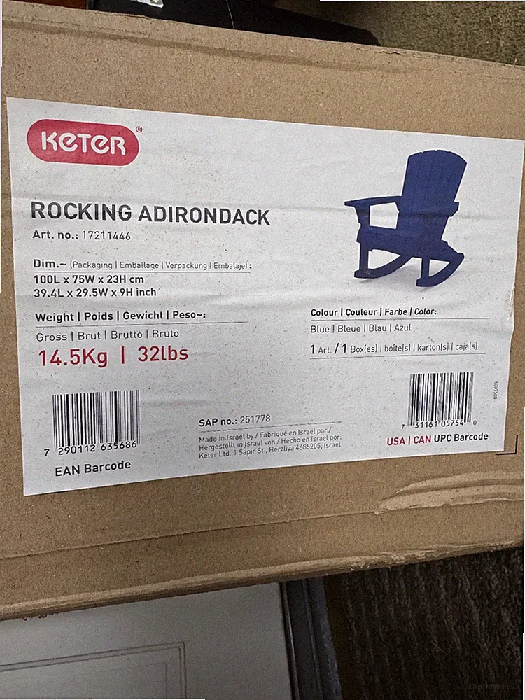 Keter 17211446 Outdoor Adirondack Rocking Chair