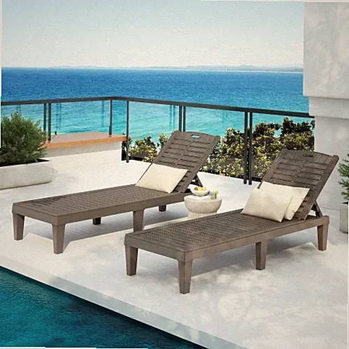 Lounge chair Two-piece pool backrest lounge chair, outdoor adjustable Two-piece