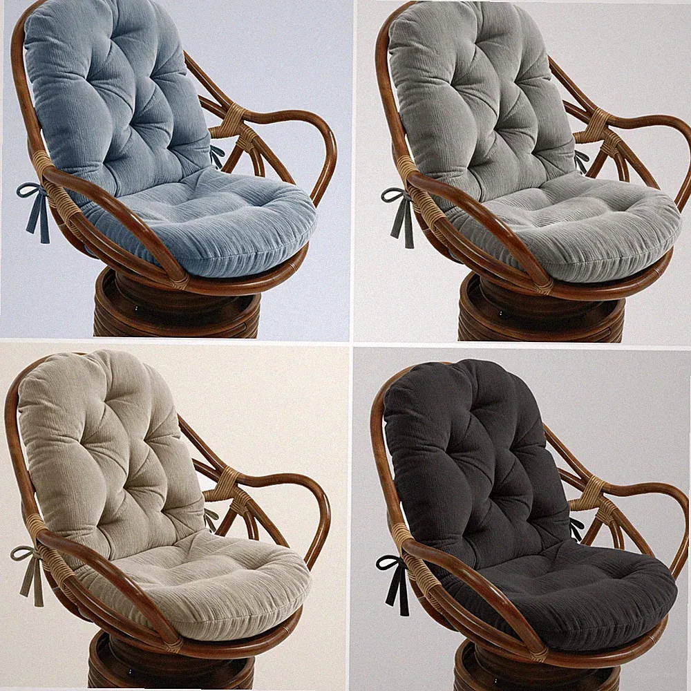 Swivel Rocker Chair Cushion Replacement Pad Overstuffed Seat & Back Pad 48"x24"