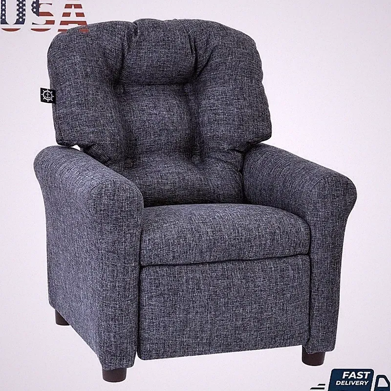 Traditional Kids Recliner Chair Toddlers Comfortable Cozy Upholstered Furniture